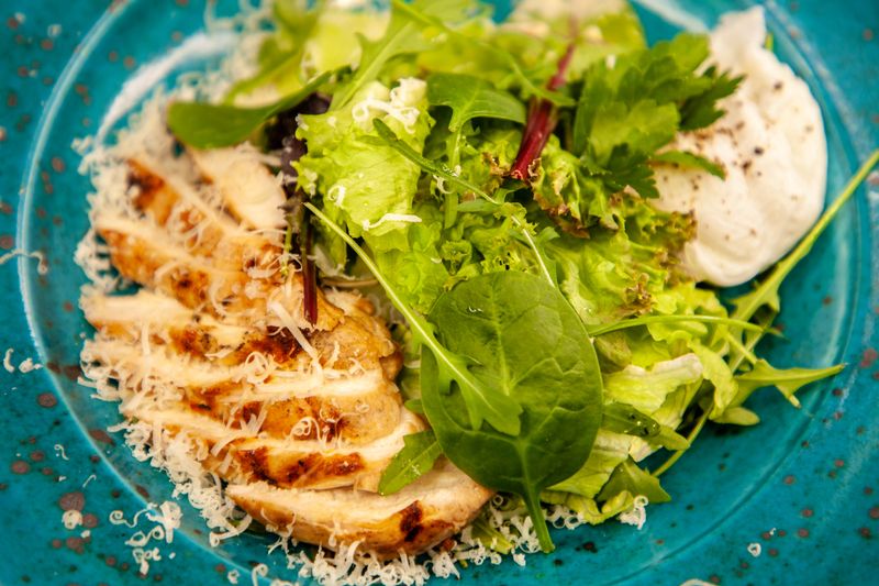 Grilled chicken insalata salad with Italian dressing